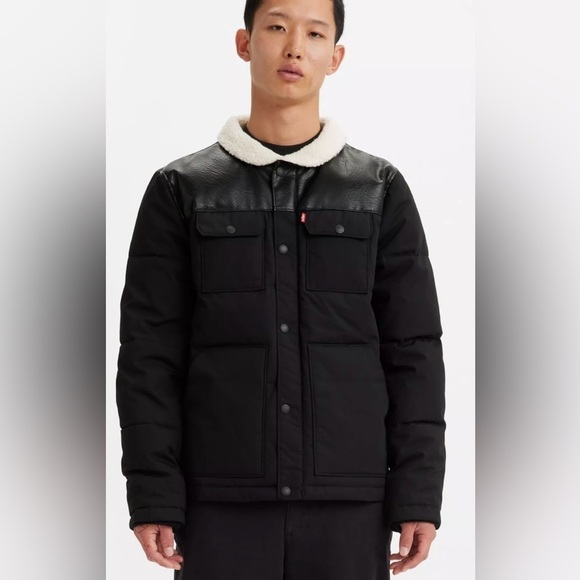 Levi's Other - MENS LEVIS QUILTED WOODSMAN PUFFER JACKET LARGE BLACK NWT